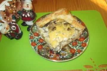 фото рецепта Пирог с курицей и шампиньонами