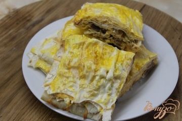 фото рецепта Лаваш с твердым сыром и копченой курицей