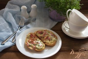 фото рецепта Гренки горячие с ветчиной и сыром
