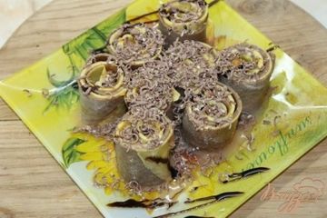фото рецепта Сладкие блинные роллы