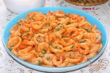 фото рецепта Домашняя паста орекьетте в томатном соусе с креветками