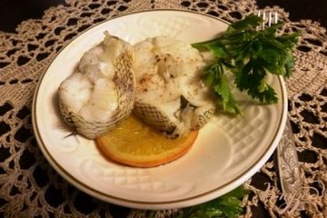 фото рецепта Макрурус,запеченный с апельсинами и сельдереем