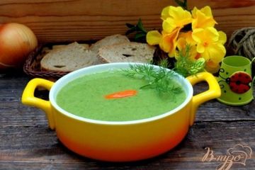 фото рецепта Суп пюре из горошка и шпината