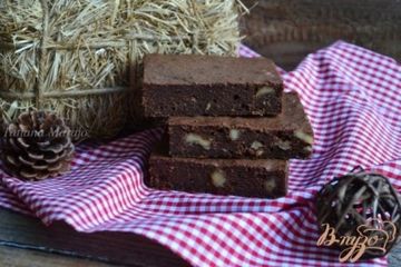 фото рецепта Брауни с нутом и грецким орехом