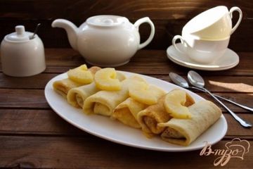 фото рецепта Блинчики с ананасами