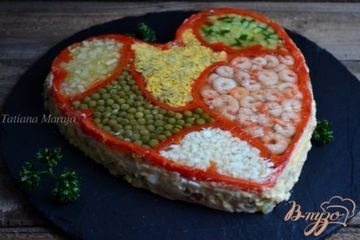 фото рецепта Салат с креветками Заливной