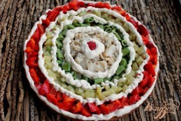 фото рецепта Рыбный салат с овощами на пару