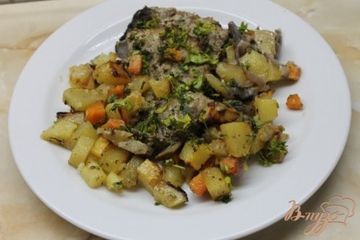 фото рецепта Запеченные свиные ребра с картофелью