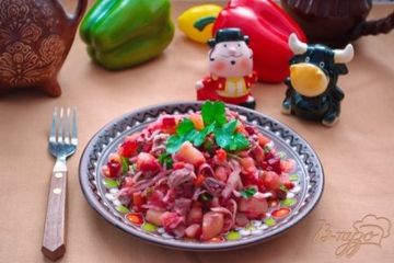 фото рецепта Винегрет с мясной составляющей