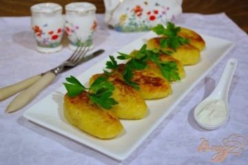фото рецепта Зразы с зеленым луком и ветчиной