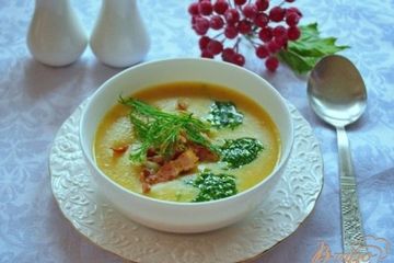 фото рецепта Гороховый суп-пюре  с беконом
