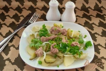 фото рецепта Салат с печенью трески