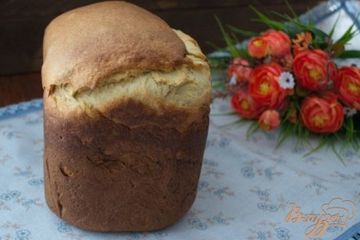фото рецепта Кулич на твороге с изюмом в хлебопечке