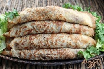 фото рецепта Блины с грибами и картофелем