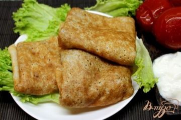 фото рецепта Блины с мясом и капустой