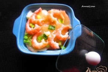 фото рецепта Порционная запеканка с кальмарами и креветками