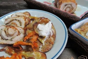 фото рецепта Куриный рулет фаршированный овощами
