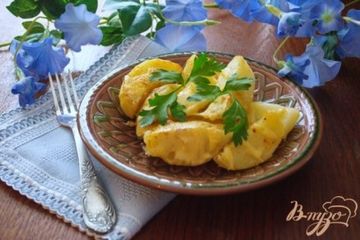 фото рецепта Варенно-печеная картошка с сыром