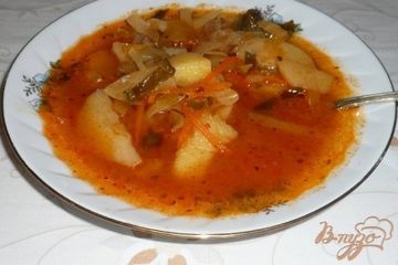 фото рецепта Кислые щи на курином бульоне