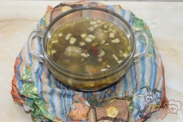 фото рецепта Суп с шампиньонами и мясными фрикадельками