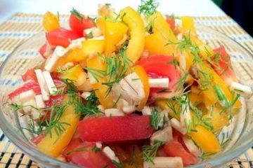 фото рецепта Салат из перца и шампиньонов