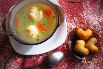 фото рецепта Суп с манно-сырными клецками