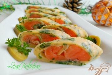 фото рецепта Сырные рулетики с семгой