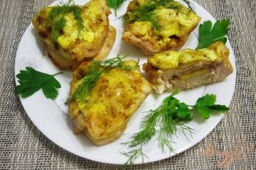 фото рецепта Куриные кармашки с начинкой
