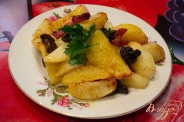 фото рецепта Быстрый картофель с беконом и грибами
