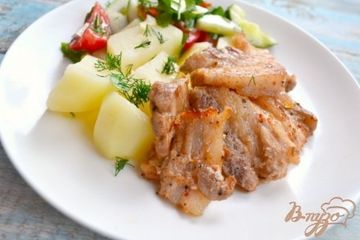 фото рецепта Свиная грудинка острая, жареная на сковороде