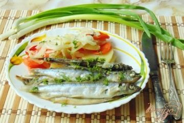 фото рецепта Мойва запеченная с овощами.