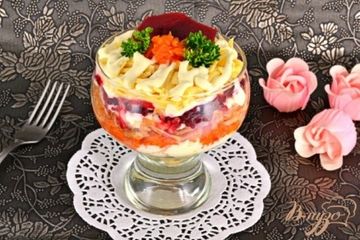 фото рецепта Сельдь под шубой с сыром и яблоком