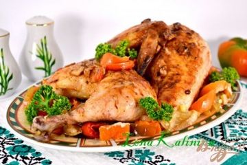 фото рецепта Курица запеченная с овощами