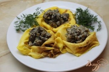 фото рецепта Блинные розочки с начинкой