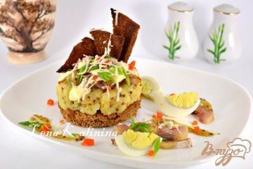 фото рецепта Салат-закуска Скаген с копченой сельдью
