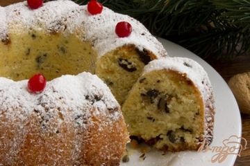 фото рецепта Рождественский кекс с орехами и сухофруктами