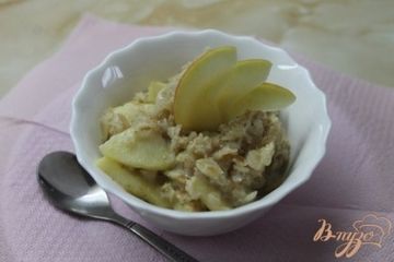 фото рецепта Овсянка с  яблоками и медом и сливками