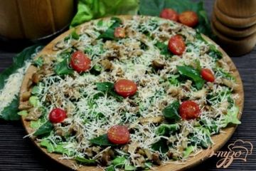 фото рецепта Зеленый салат с топинамбуром и сыром