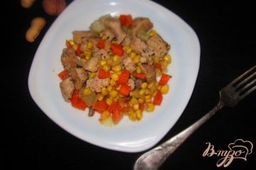 фото рецепта Жареная свинина с сладкой кукурузой