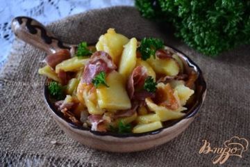 фото рецепта Жареный картофель с вяленым мясом