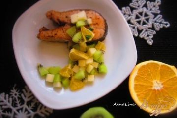 фото рецепта Стейк горбуши с фруктовой сальсой
