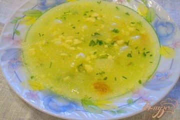 фото рецепта Суп кукурузный с яйцом и зеленью