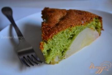 фото рецепта Шпинатная шарлотка с грушами