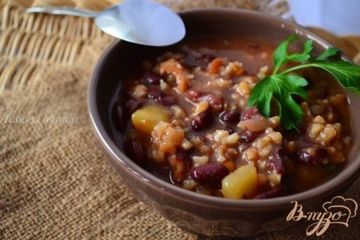 фото рецепта Густой овощной суп на курином бульоне