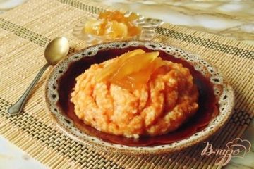 фото рецепта Тыквенная каша с пшеном и яблочным вареньем