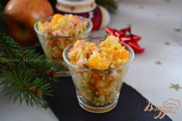 фото рецепта Салат с булгуром, креветками и апельсином