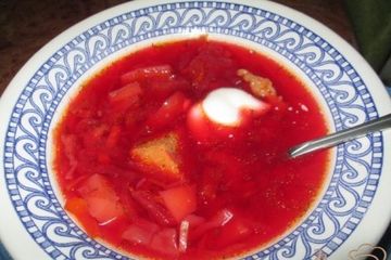 фото рецепта Самый вкусный борщ на сале