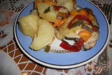 фото рецепта Курица с овощами в рукаве для запекания
