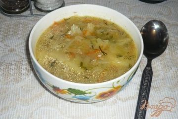 фото рецепта Щи на курином бульоне с луком пореем