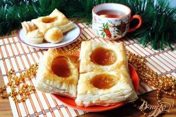 фото рецепта Слойки с апельсиновым джемом